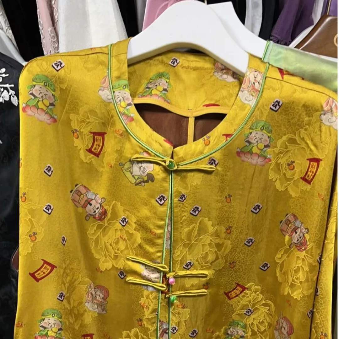 香云纱春日暖阳圆领盘扣国潮风外套