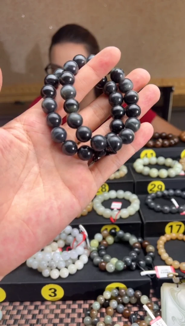 手串未镶嵌和田玉毛毛矿青花手串卡12多样性发其一