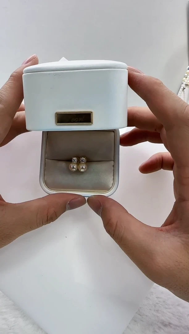 【闪购商品】海水珍珠DA银S925镶嵌c880 羽皇金耳钉7