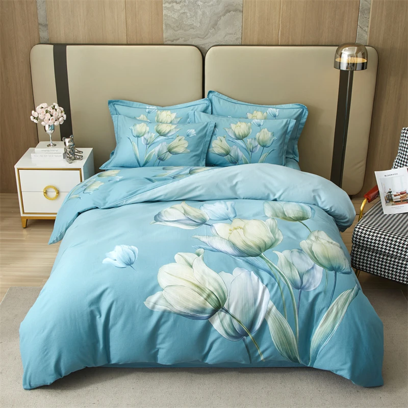 丽人凯100支全棉高支高密四件套简单爱兰（曼）床上用品床单床品