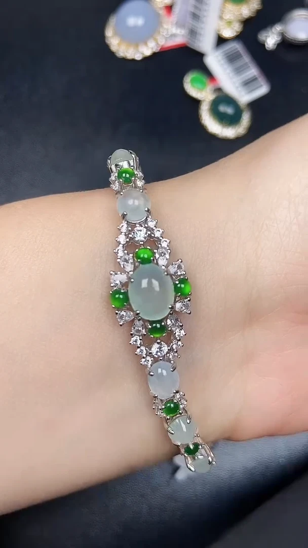 银S925镶嵌戒指翡翠2690