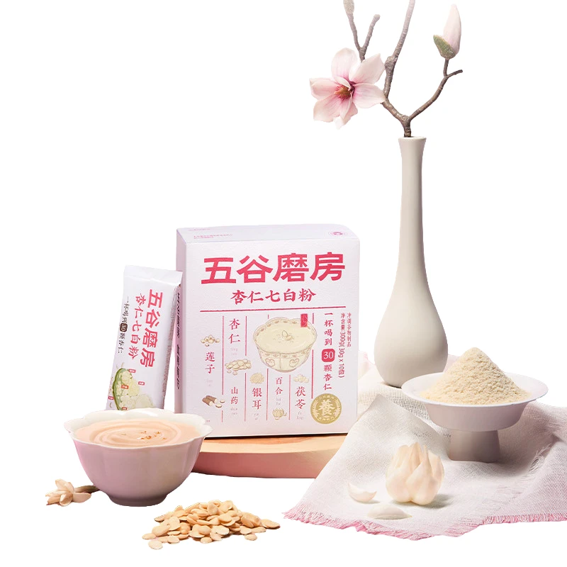 【渠道】五谷磨房杏仁七白饮粉g美百合杏仁冲调谷物代餐养早餐