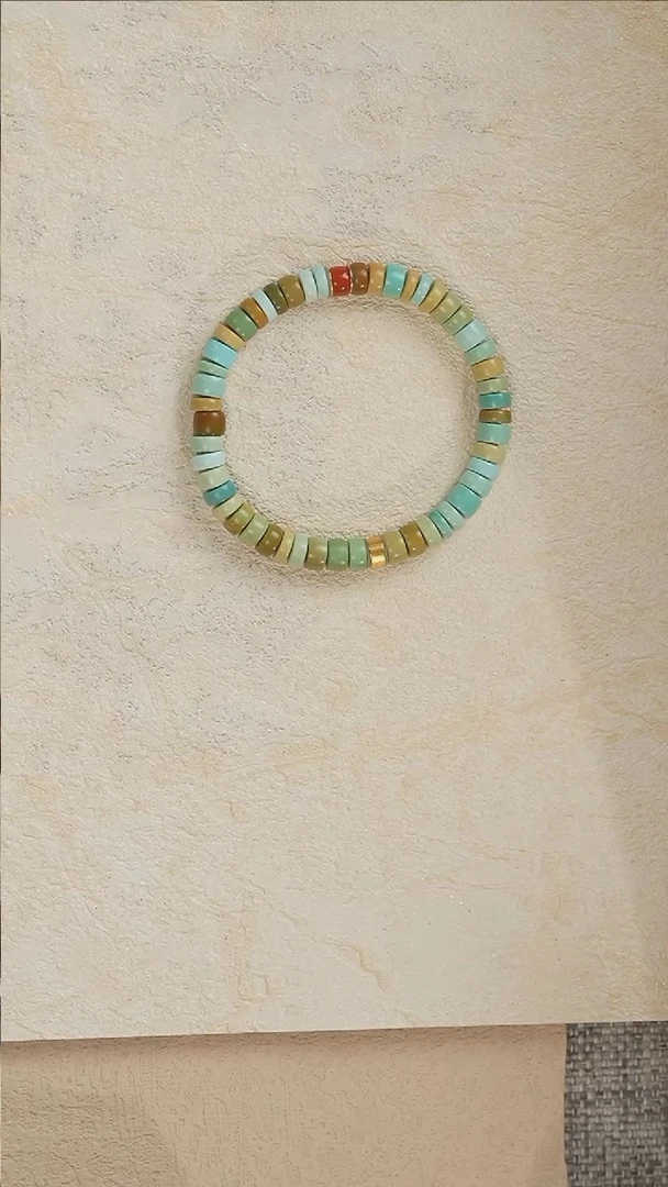 【闪购商品】绿松石18K金镶嵌手串S3190-定制-5.5mm