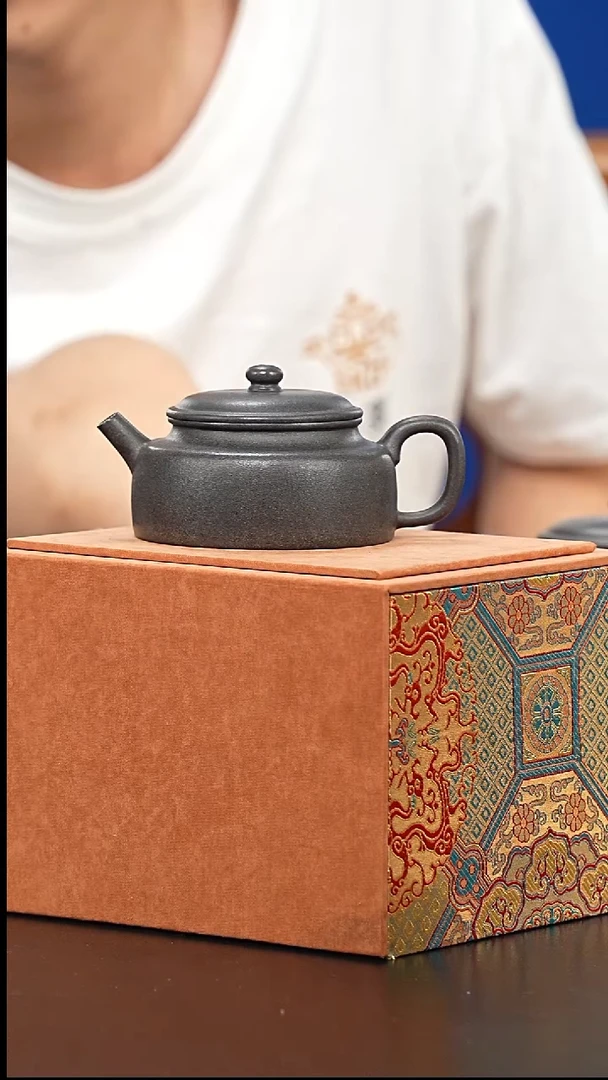 茶壶紫砂全手工还原烧-扁德中