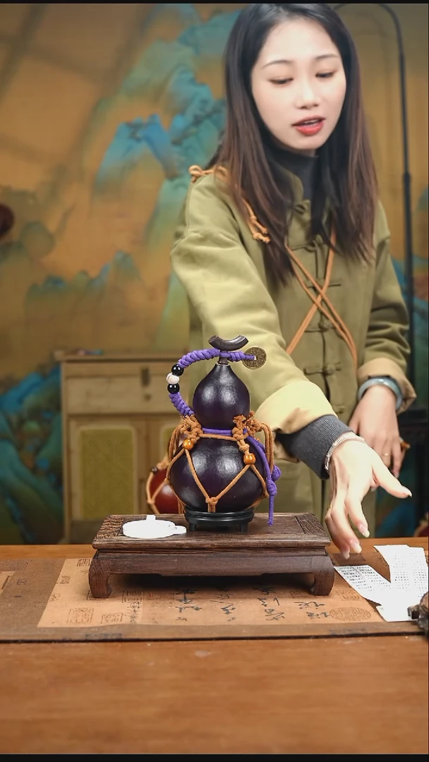 YX022复古网兜款天然酒葫芦（一物一拍）