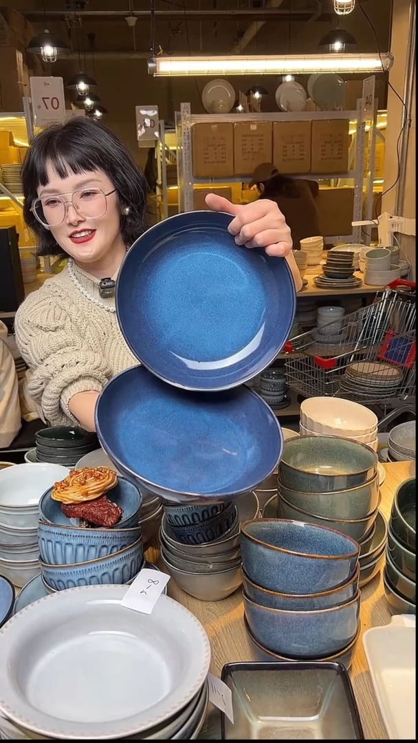 瓷97外贸尾货窑变釉下彩默认微瑕