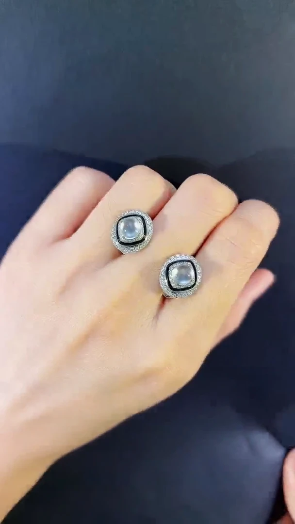 【闪购商品】翡翠耳饰18K金镶嵌翡翠蛋面耳饰多人不退不换