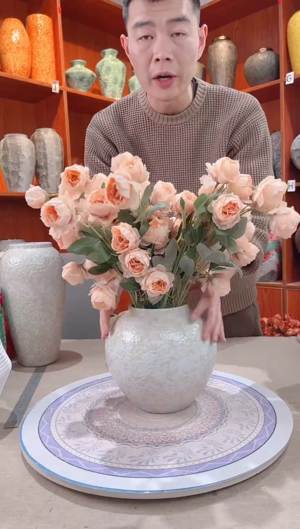 【闪购商品】瓶精品陶瓷花瓶 无花 茶白 小号