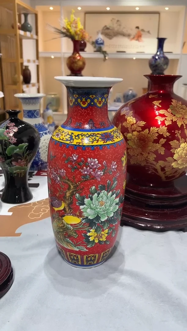 摆件牡丹高35瓶子11