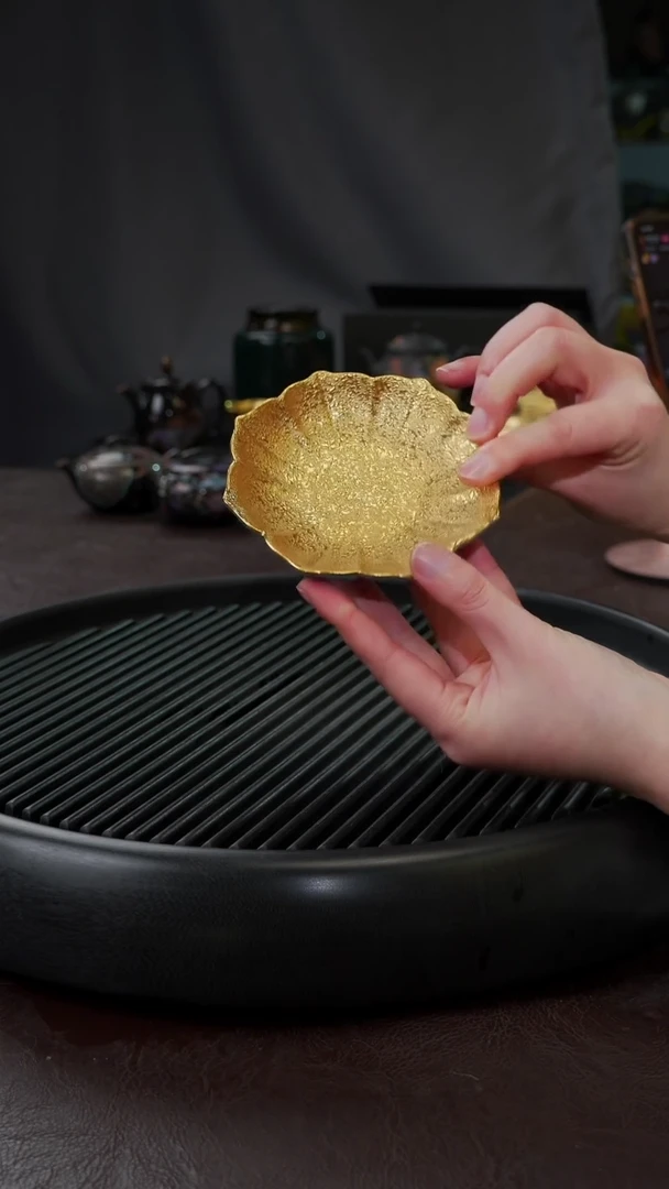 【闪购商品】杯【宜景窑松石蓝鎏金】雪花杯碟