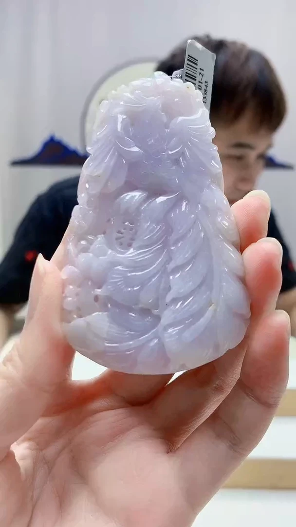 未镶嵌定制翡翠4868zm-毛货挂件凤凰38