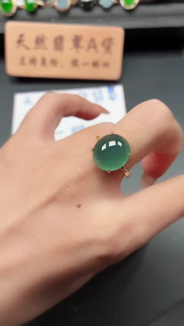 银S925镶嵌戒指翡翠111