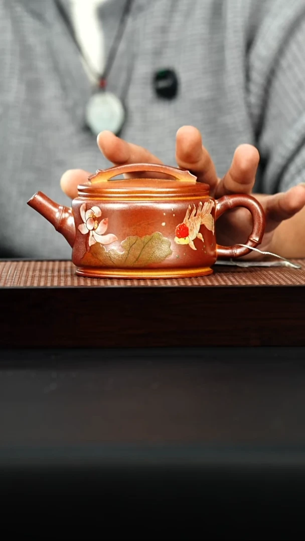 茶壶紫砂宜兴紫砂  汉瓦壶 火云烧 吴国政