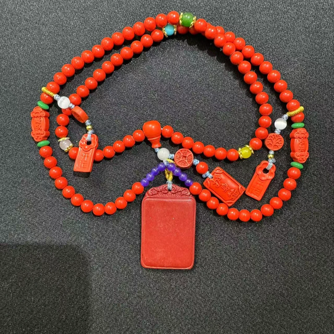 天然辰砂嘻【闪购商品】朱砂长串2311