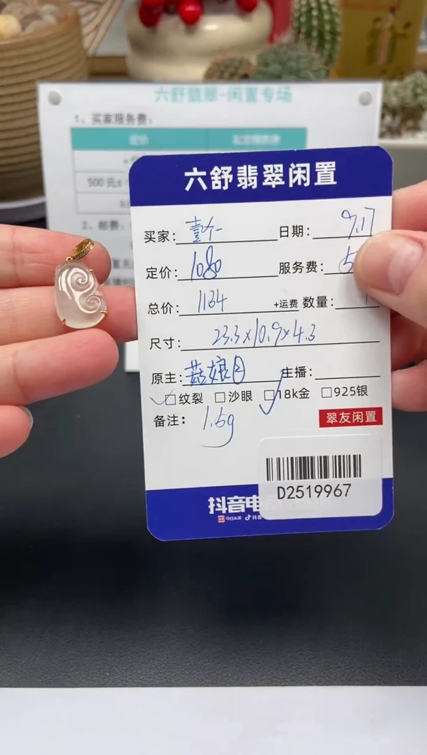 颈饰18K金镶嵌翡翠壹*一D2519967