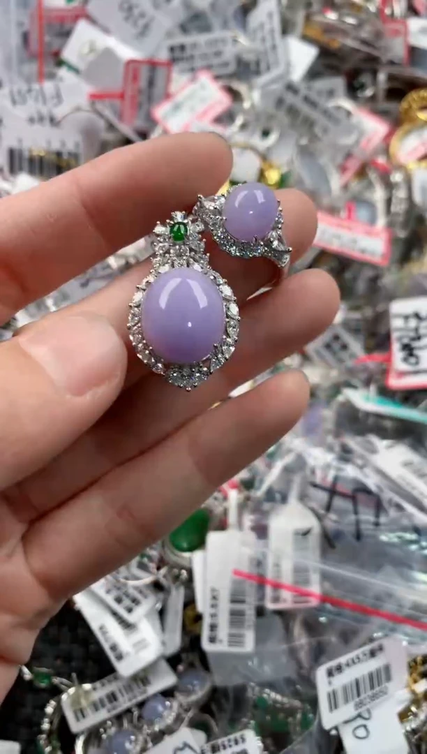 银S925镶嵌戒指翡翠333    1