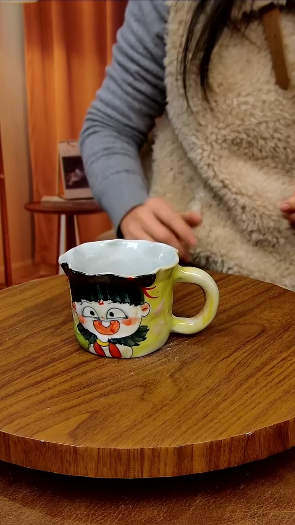 杯子陶景德镇手工手绘釉下彩陶瓷,