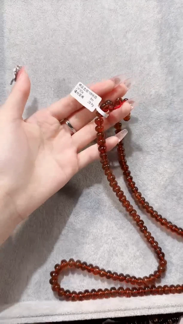 手链琥珀未镶嵌抚顺琥珀         精品血珀108-8M