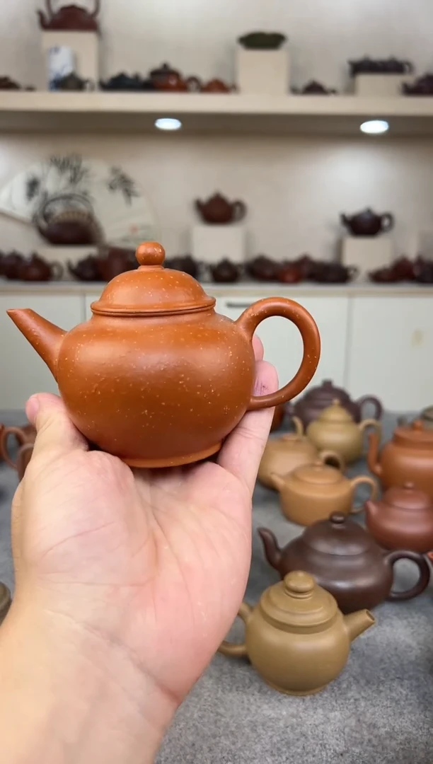 茶壶紫砂高水平 桂花朱泥 半手工 微微瑕