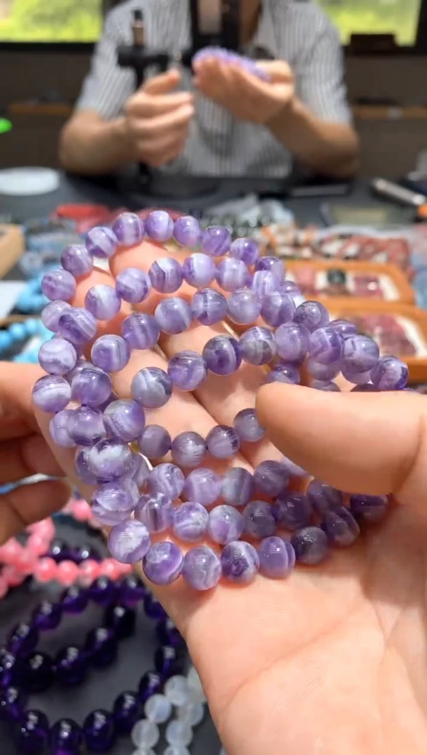 紫晶手链未镶嵌s170紫晶手链8.5mm+