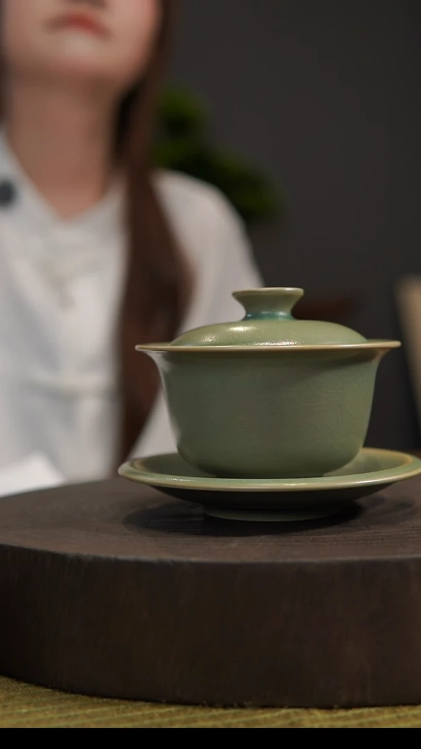 杯子大元宝盖碗  柴烧全品一级 汝州原产地  原矿老釉