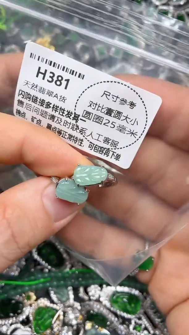 颈饰未镶嵌翡翠H381耳扣