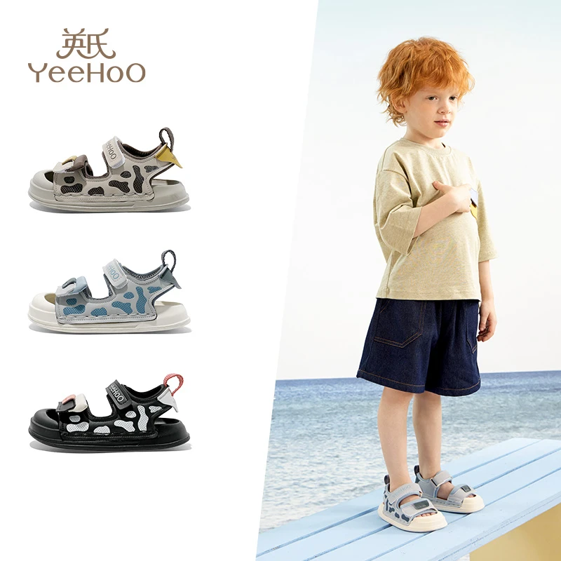 英氏童鞋儿童凉鞋夏季新款防滑女童沙滩鞋宝宝休闲鞋男童涉水鞋