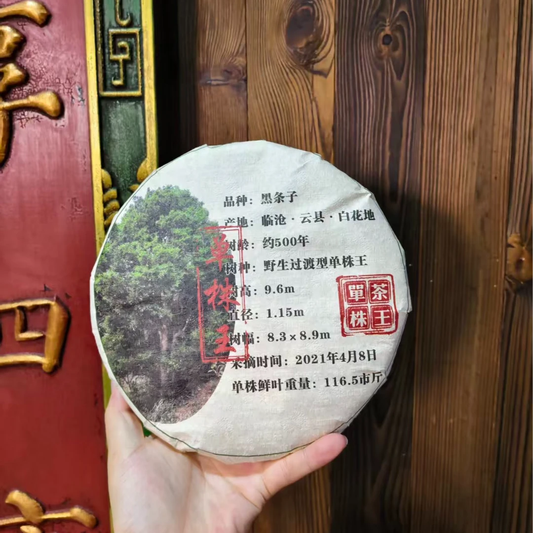 2021年黑条子单株  普洱茶生357g/饼