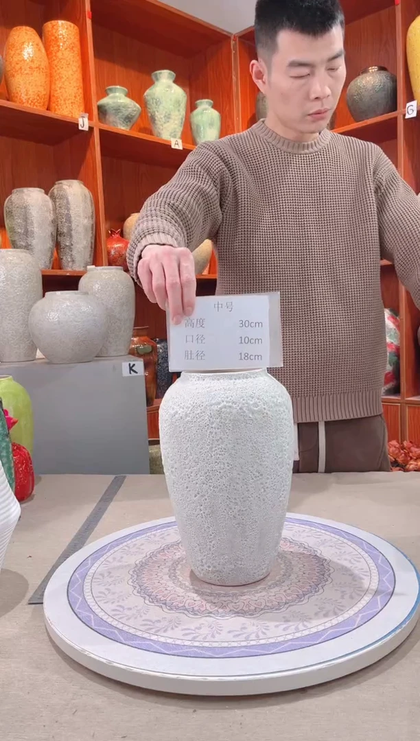 【闪购商品】瓶精品陶瓷花瓶 无花 白泡 中号