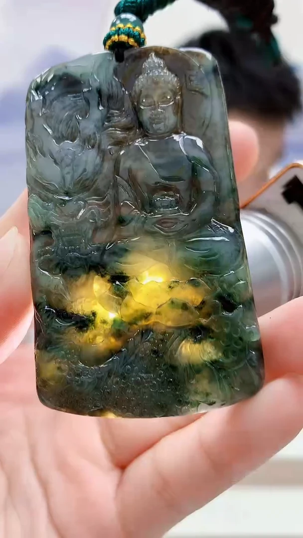 未镶嵌定制翡翠5028lr-毛货挂件22