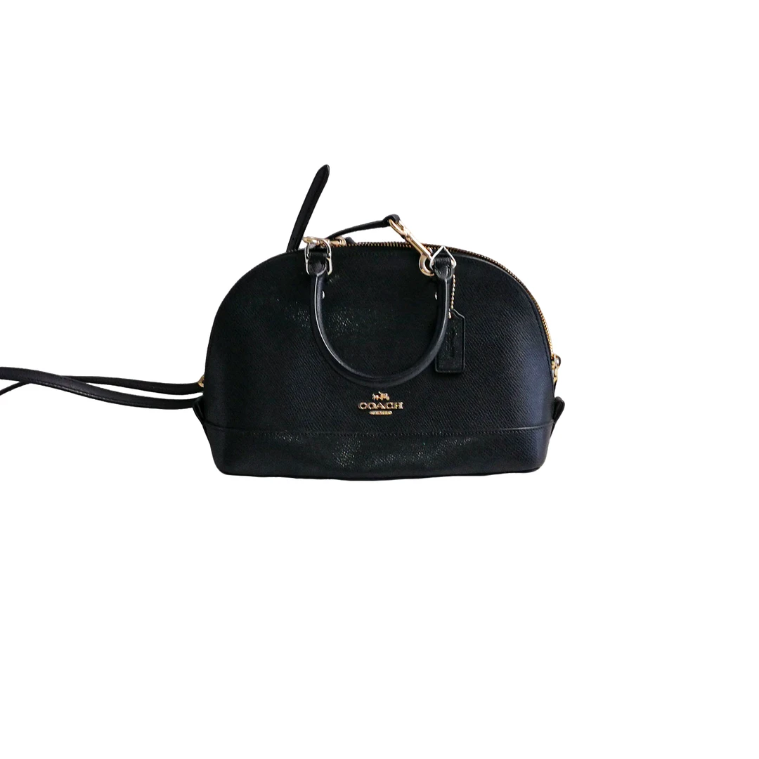 95新 COACH/蔻驰 coach 黑色贝壳包022219