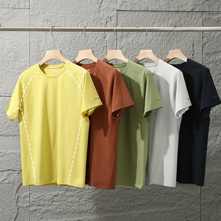 男士腋下网孔透气舒适户外运动通勤健身圆领速干短袖T恤