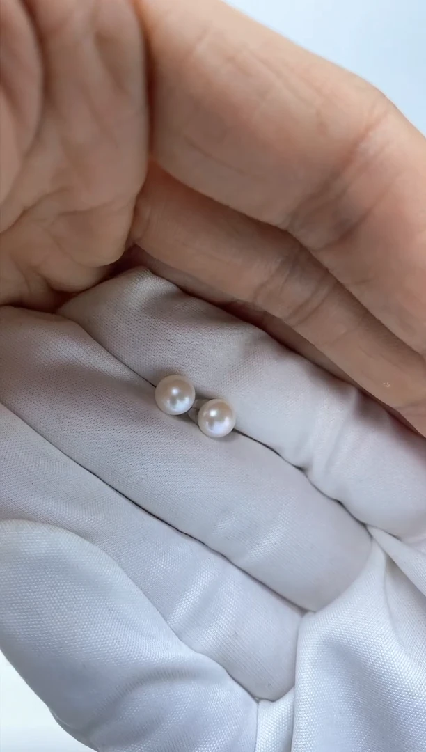 【闪购商品】淡水珍珠项链银S925镶嵌耳钉