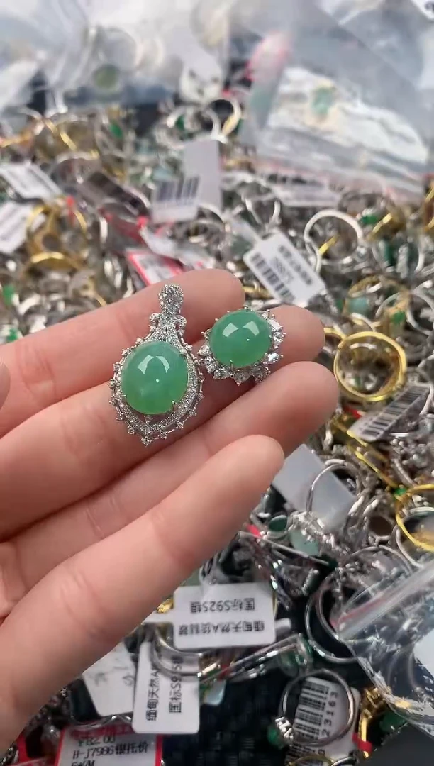 银S925镶嵌戒指翡翠222   4