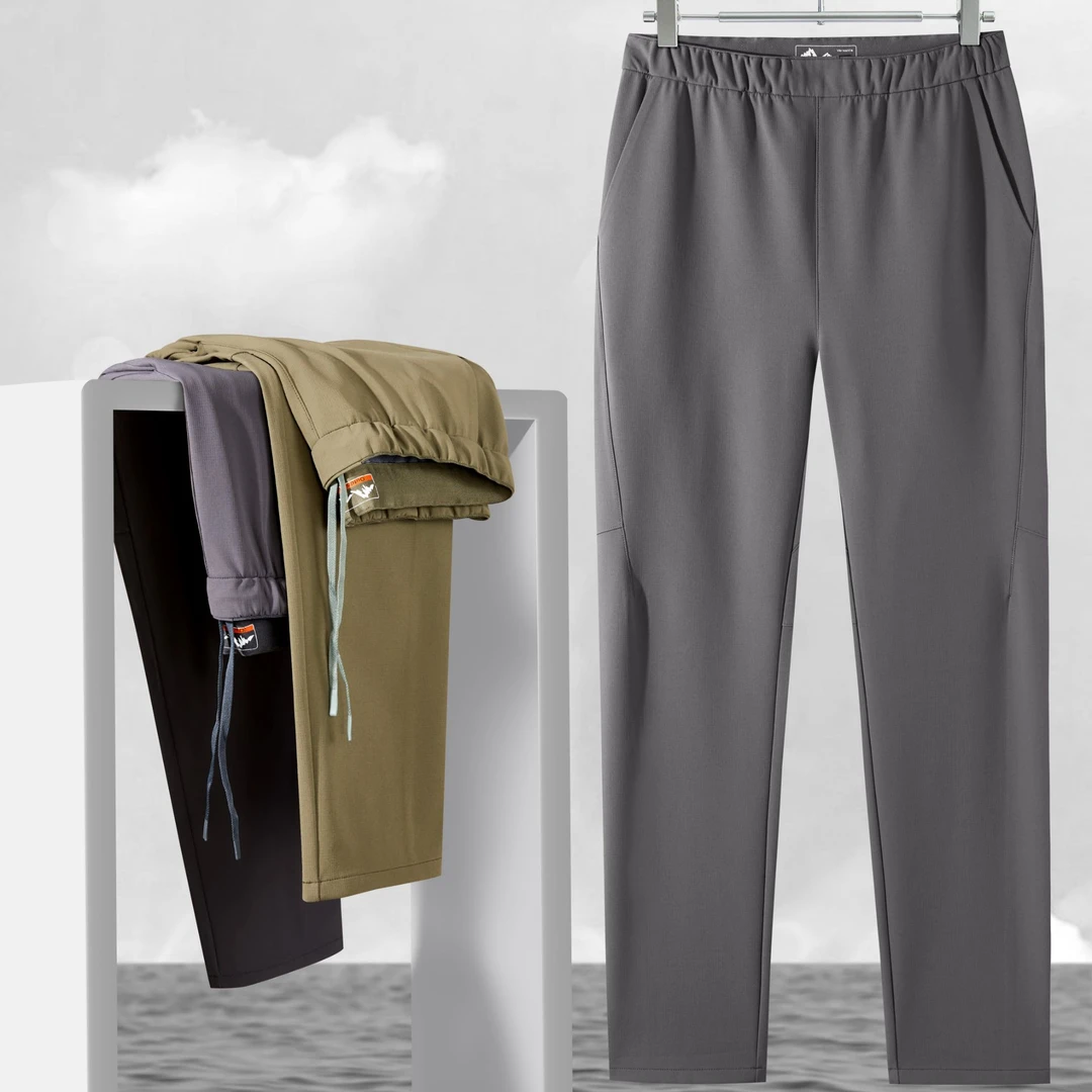 户外3D立裁防风防泼水2025春季新款男士松紧腰直筒休闲裤透气