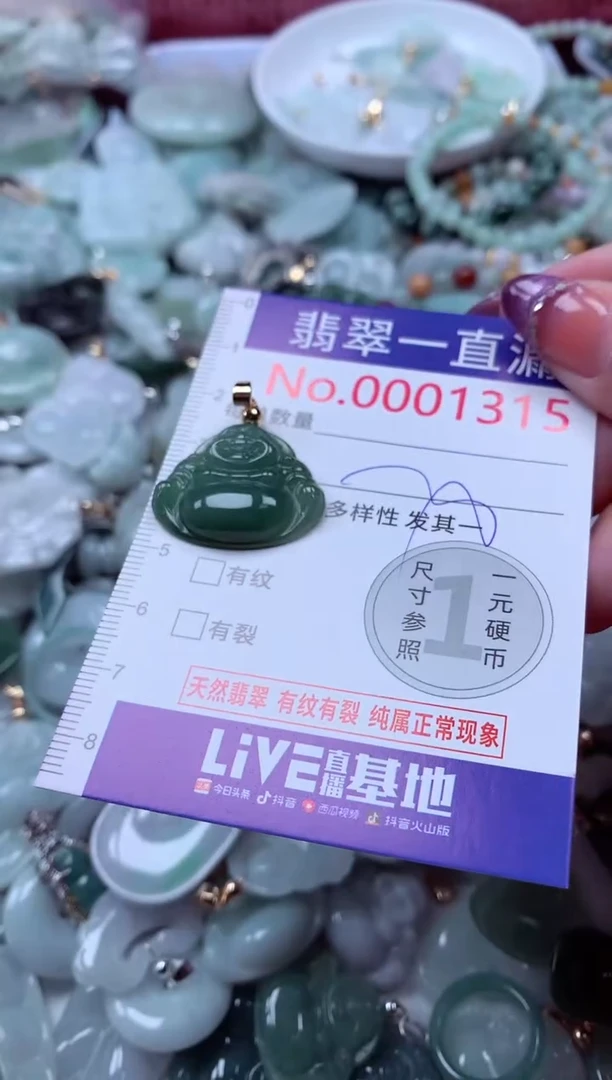 翡翠未镶嵌吊坠(不含链)1315
