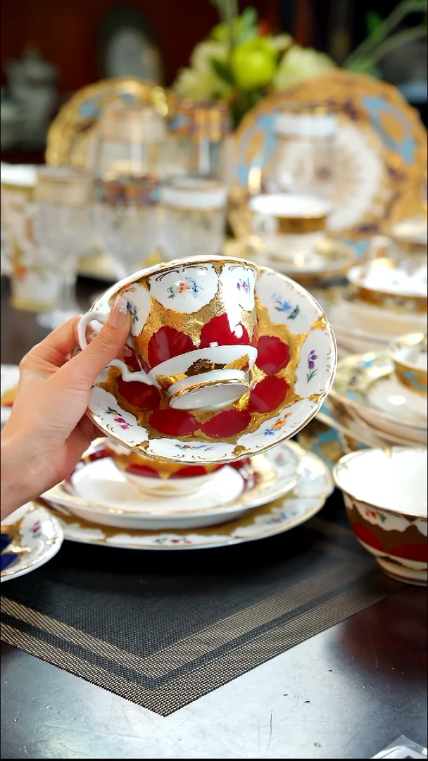 瓷片咖啡杯碟1套