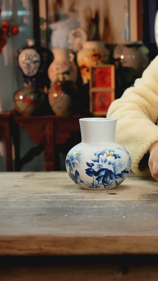 【闪购商品】瓷片景德镇纯手工釉下彩精品花瓶