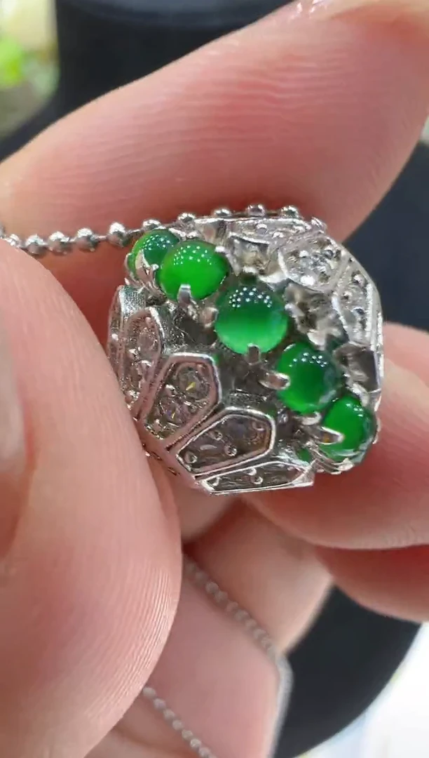 翡翠银S925镶嵌吊坠(不含链)多样性团购发一件