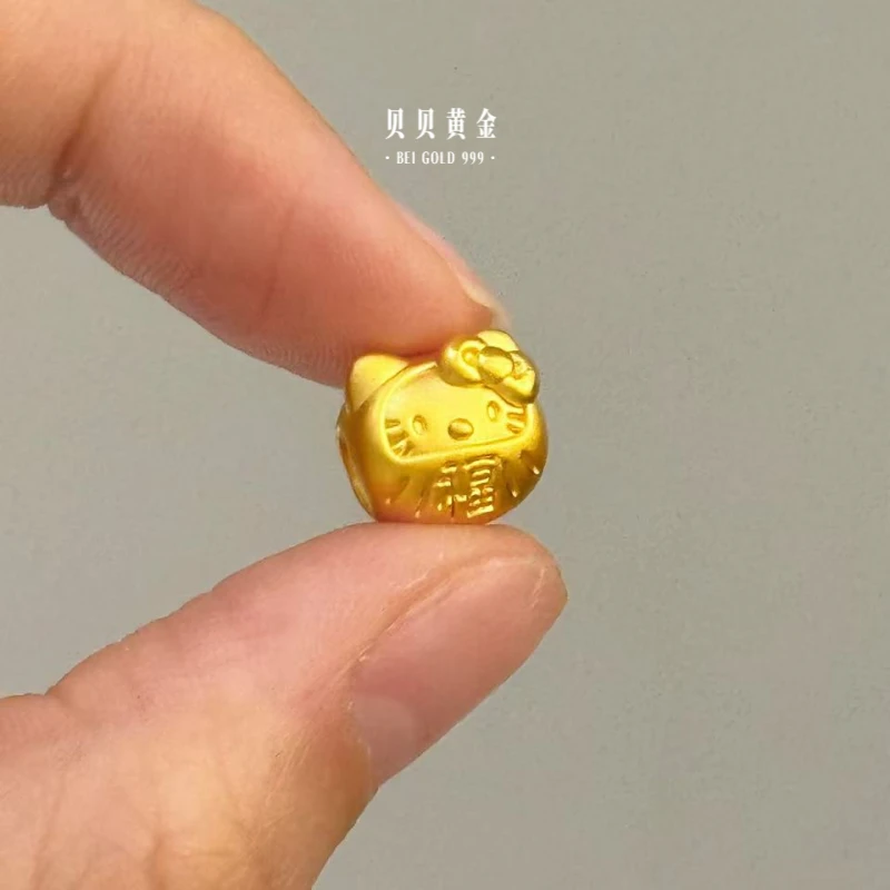 贝贝黄金 足金999 福字达摩kt 素金 转运珠 103
