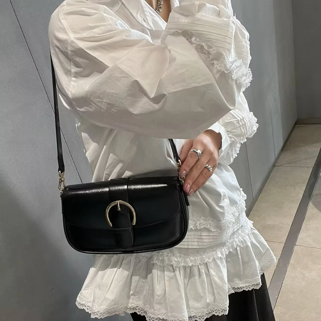 女款斜挎包小众腋下包包盖马鞍包百搭夏季肩包小方包斜跨小包包