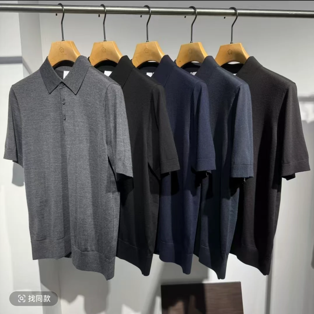 SANFOTO男士秋冬新品[623]爵派尔商务休闲方领净版短袖羊毛衫