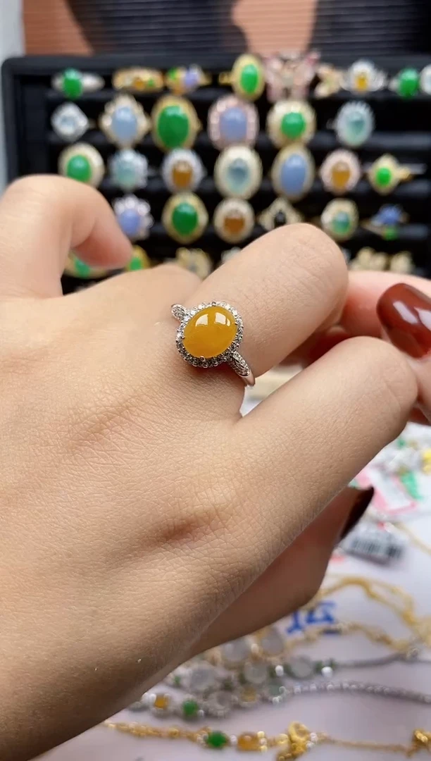 银S925镶嵌戒指翡翠9810