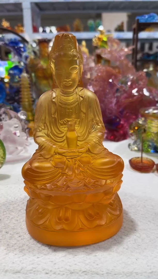 琉璃手工艺品18.5观音微瑕·不退不换·介意勿拍