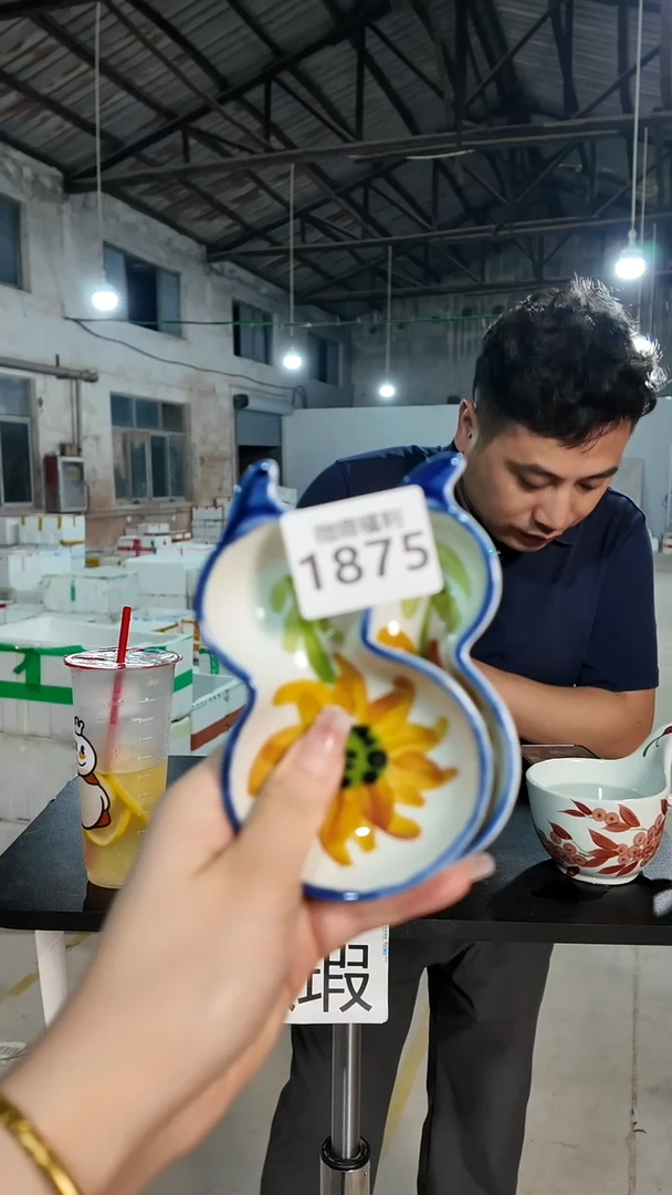 盘2只装 景德镇高温釉下手绘陶瓷