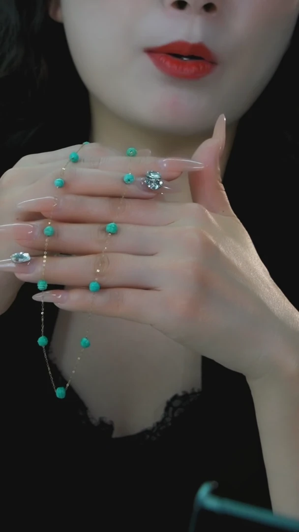 【闪购商品】绿松石项链18K金镶嵌多样性发一