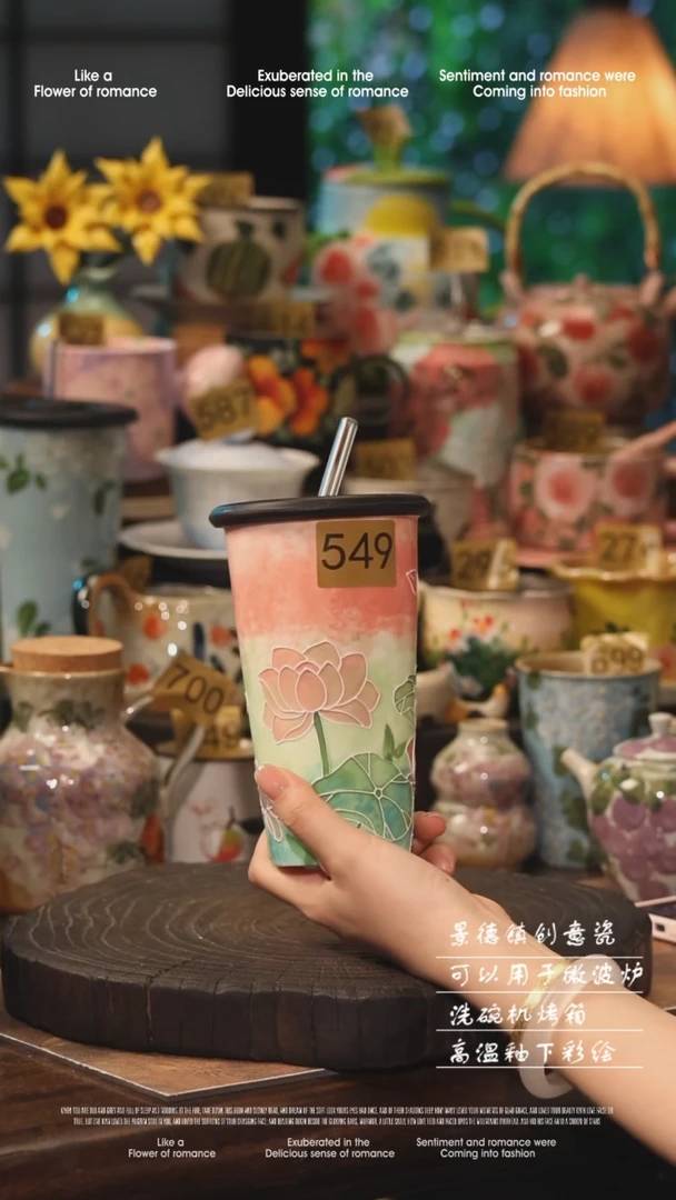 陶瓷景德镇高温釉下彩手工手绘款式