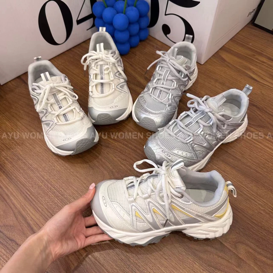 【AYU】2025新款老爹鞋时尚百搭女士情侣夏季透气厚底网面