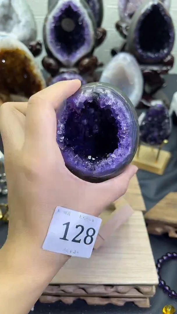 未镶嵌大型摆件（非配饰）紫晶128号龙蛋