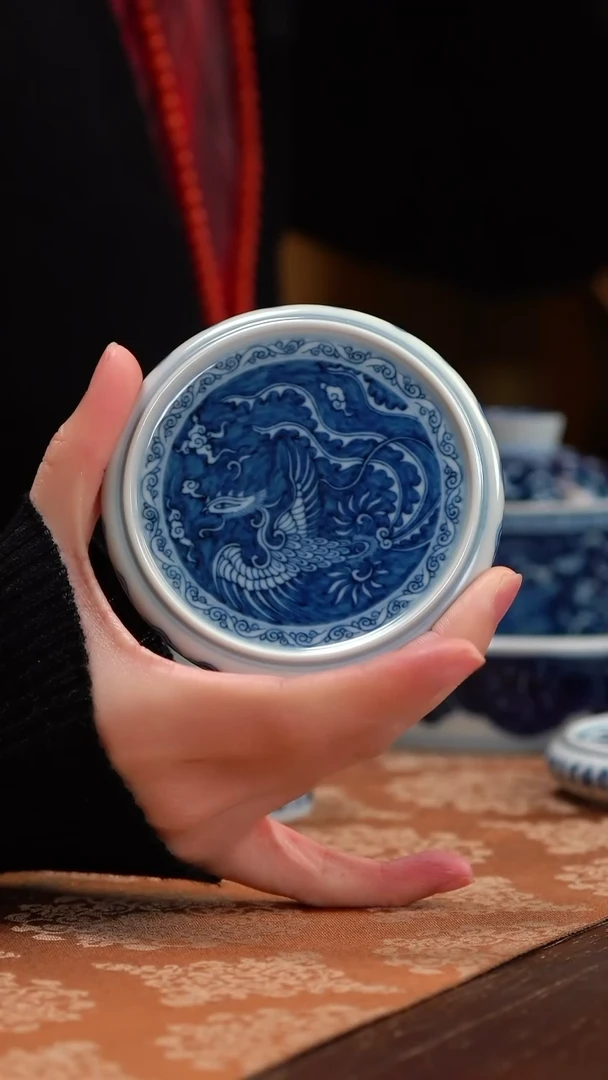 【闪购商品】快雪时晴蓝底狮子盖置